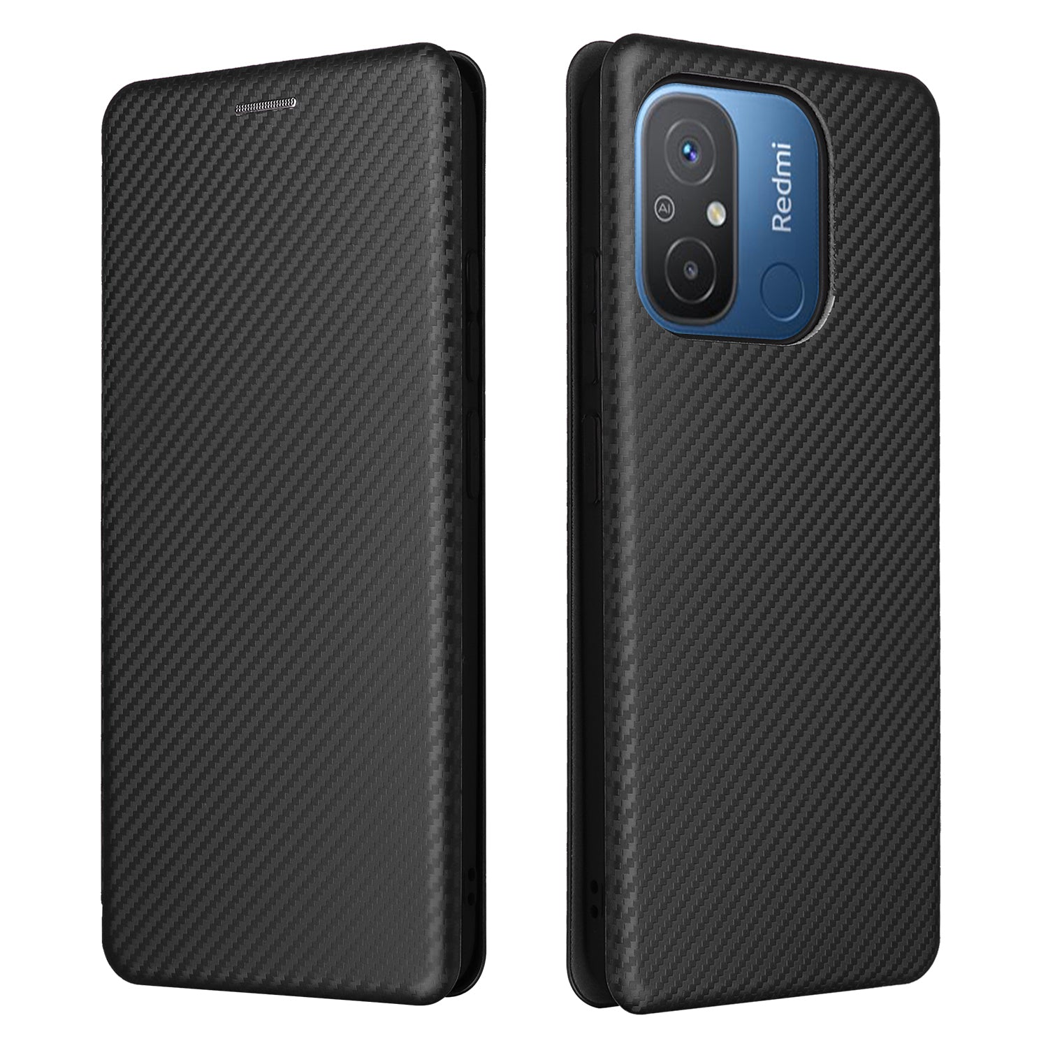 For Xiaomi Redmi 12C 4G Phone Case Card Holder Magnetic Auto-absorbed Carbon Fiber Texture Flip Leather Cover Stand For Xiaomi Redmi 12C 4G Phone Case Card Holder Magnetic Auto-absorbed Carbon Fiber Texture Flip Leather Cover Stand